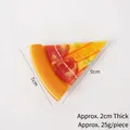 Realistic PU triangle cheese pizza fridge magnet model with size markings for decoration - Beef Pizza