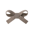 Handmade brown linen bow hair clip for girls featuring high-quality woven fabric texture - Brown