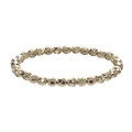 Bracciale elastico con perle dorate sfaccettate e finitura metallica con riflessi lucidi - Stile Perline Metalliche / 017-Perle Sfaccettate Oro