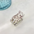 Detail shot of white hair claw clip with black abstract lines on a minimalist background - High Ponytail Approx 3*5cm / Matte White
