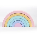 Colorful macaron wooden rainbow stacking blocks for early childhood education - 6-Piece Set / Small Pine Rainbow (Glossy Macaroon)
