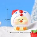 Miniature yellow chick figurine with white and red hood for Christmas landscape decor - No. 10 Snowman Cute Duck