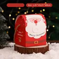 Christmas apple gift box with red Santa Claus design and gold ribbon handle 10x12x9cm - 10*12.5*9cm / Red