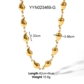 Collar de titanio bañado en oro 18K con cuentas de gota y cadena de extensión de 6 cm - Estilo Gota de Agua (YYN023469-G)