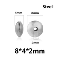 Cuentas espaciadoras de ábaco en acero inoxidable dorado para bisutería de 8x4x2mm - 8mm / Color Acero