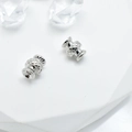 Perla distanziatrice a vaso argento con trama a rombi per la creazione di gioielli fai da te - 5.3*7mm / Oro Bianco