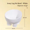 Gamelle pour chat en céramique blanche surélevée avec pieds d'éléphant style dopamine - Style jambe d'éléphant / 450ml / Blanc