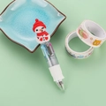 Christmas 4-color ballpoint pen with cute snowman topper and transparent barrel - Christmas New Series-White Snowman