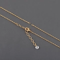 Minimalist 18k gold plated ball chain necklace with lobster clasp and crystal charm - Gold Link Chain