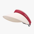 Visiera parasole rossa e beige con tesa larga e design sportivo a contrasto - Regolabile / Rosso