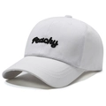 Berretto da baseball in cotone bianco classico con ricamo peachy nero per stile outdoor - Bianco