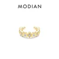 Gold star ear cuff crafted in S925 sterling silver with sparkling white zircon stones - 925 Silver / Star Rhinestone Gold (RHE676G)