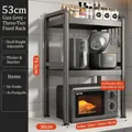 Three-tier gunmetal kitchen rack for microwave and oven, adjustable height 53x36x79.5cm - 3-Tier Fixed-53cm-Gun Grey