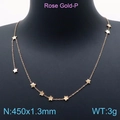Rose gold stainless steel necklace featuring minimalist five-point star charms design - Rose Gold