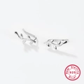 Silver leaf ear climber earrings made of 925 sterling silver in minimalist design - One Size / 925 Silver / Leaf Earrings