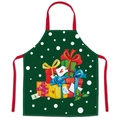 Weihnachtsschürze aus Polyester mit grünem Punktmuster und Cartoon Geschenkbox Druck - Einheitsgröße / Grünes Weihnachtsgeschenk
