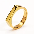 Polished gold titanium steel ring with a minimalist geometric design on white background - US 5 / Gold