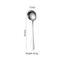 Polished 18.5cm stainless steel round soup spoon with mirror finish and dimensions - 304 Stainless Steel Large Round Spoon