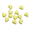 Close-up of heart-shaped lemon yellow acrylic beads for DIY jewelry making and crafts - 9*10.5mm/50Pcs / Yellow