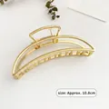 Elegant gold metal shark hair claw clip with 10.8cm hollow design for women hairstyles - 85# Large Crescent Metal Claw Clip / 10.8cm