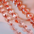 Pinkish orange faceted heart-shaped crystal glass beads for jewelry making - Rose Red