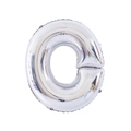 Silver alphabet letter O foil balloon for birthday party and wedding decorations - 32' Silver Chubby Letter Aluminum Foil Balloon (o)