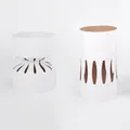 Small white waterproof cardboard flower wrapping tube with hollow stripe design for 9-11 roses - 3rd Gen Small Size 10 Sheets