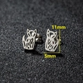 Minimalist silver cat-shaped stainless steel stud earrings with hollow design details - Cat / Silver