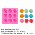 Moule en silicone rose avec 9 cavités pour décorations de gâteaux fleurs et nœuds - 6#B1116 / Rose