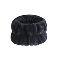 Soft black plush wristband for face washing in absorbent fleece material - Black