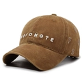 Vintage brown washed cotton baseball cap with white IFSONGTE letter embroidery - Adjustable / Coffee White Embroidery