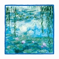 53cm Monet Seerosen Ölgemälde Seidenschal mit künstlerischem Blumendruck Design - Monet Ölgemälde Farbe