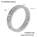 Minimalist double layer stainless steel ring with 4mm zircon band in 18K gold finish - Steel Color Single Row