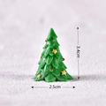 Miniature green Christmas tree figurine with gold stars and red dots, 3.4cm height - Light Purple Style 9 Christmas Tree