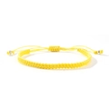 Handmade woven cord bracelet in bright yellow with adjustable sliding knot and metal beads - Yellow