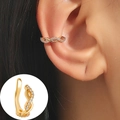 Infinity-Ohrklemme in Gold mit Pavé-Kristallen für Ohren ohne Löcher im minimalistischen Stil - KC Gold Z-174