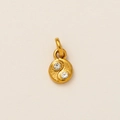 Golden stainless steel Tai Chi Yin Yang pendant with clear crystal inlay for necklaces - Yin Yang 4.5mm