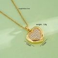 Collana a cuore dorata con pavé di zirconi bianchi e misure catena 40cm+5cm - Oro (Cuore Oro 945)
