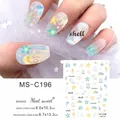Marine theme nail stickers with jellyfish and starfish patterns for summer sea nail art - MS-C196 Summer Shells