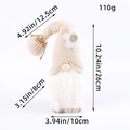 Gnomo de peluche de girasol con sombrero de flores beige y barba blanca larga, de 26cm - Estilo Margarita Blanca