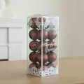 Set of 20 coffee brown 5cm Christmas ball ornaments in assorted finishes and textures - 20 Pieces (5CM) / Coffee