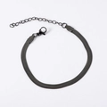 Adjustable snake bone chain bracelet in gun black finish with lobster clasp and extension - 2.5mmx16+5cm / Black