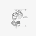 Silver adjustable stainless steel link chain ring with minimalist oval band design - Steel Color (066 Style) / 1.7cm (Adjustable)