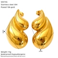 Detailed specifications of 18k gold plated stainless steel teardrop earrings 34mm x 20mm - Water Drop Shape Style (SE074G)