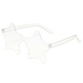 Frameless star shaped sunglasses in transparent clear finish for parties and fashion - Clear