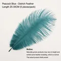 Peacock blue ostrich feathers 25-30cm for DIY floral bouquets 5 pieces per pack - Peacock Blue (25-30cm)