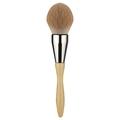 Large soft powder brush with wooden handle and silver ferrule for flawless makeup - Style 1 Yellow Bristles Curved Handle