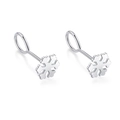 Minimalist S999 sterling silver snowflake stud earrings with polished metallic finish - S999 Pure Silver / Snowflake Stud Earrings