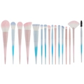 18-teiliges professionelles Make-up-Pinsel-Set mit weichen Verlaufsgriffen und Borsten - Pink-Blau-Verlauf Make-up Pinsel Set