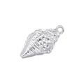 Detailed close-up of a silver conch shell metal pendant with realistic textures - 3D Conch - Platinum